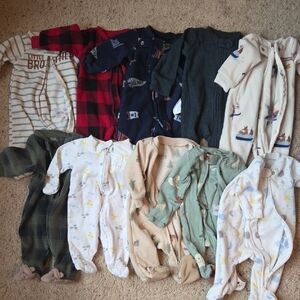 LOT of 10 Mixed Colors Baby One-Piece Sleepers